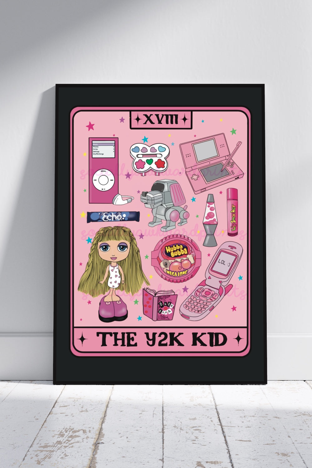 The Y2K Kid - 2000s Childhood Tarot Card Art Print A4 A3