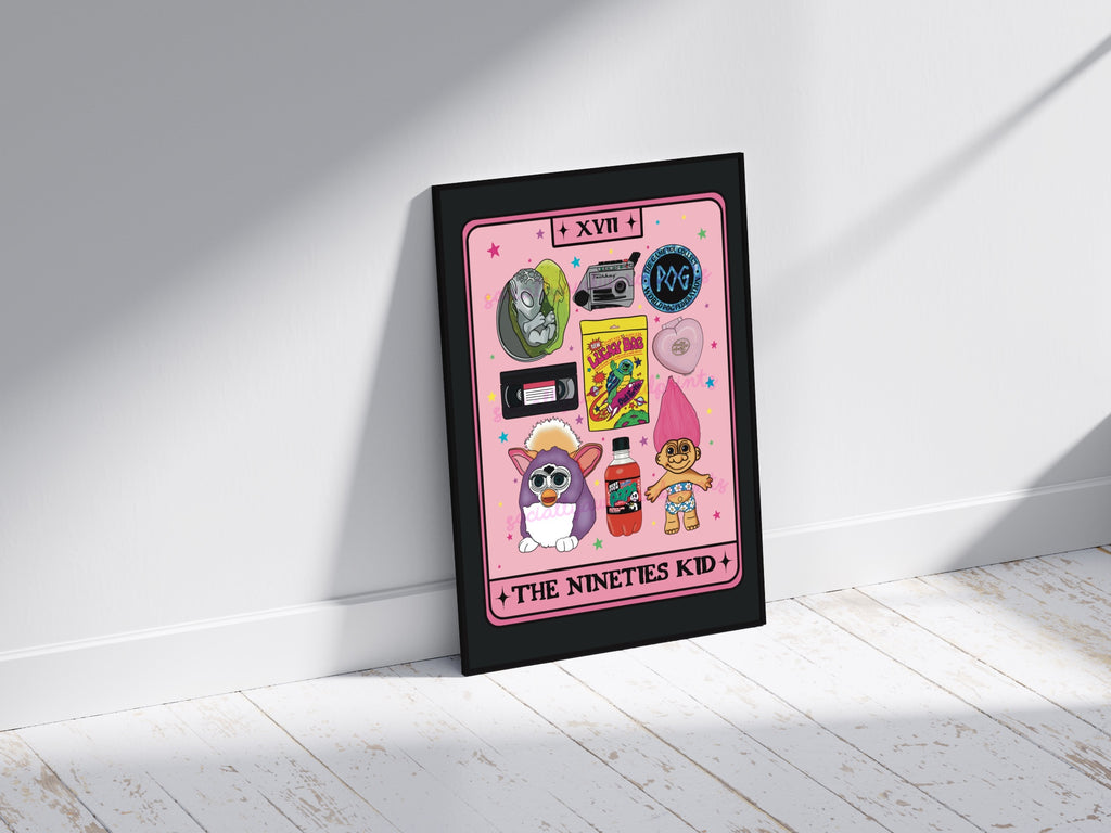 The Nineties Kid - 90s Nostalgia Tarot Card Art Print A4 A3