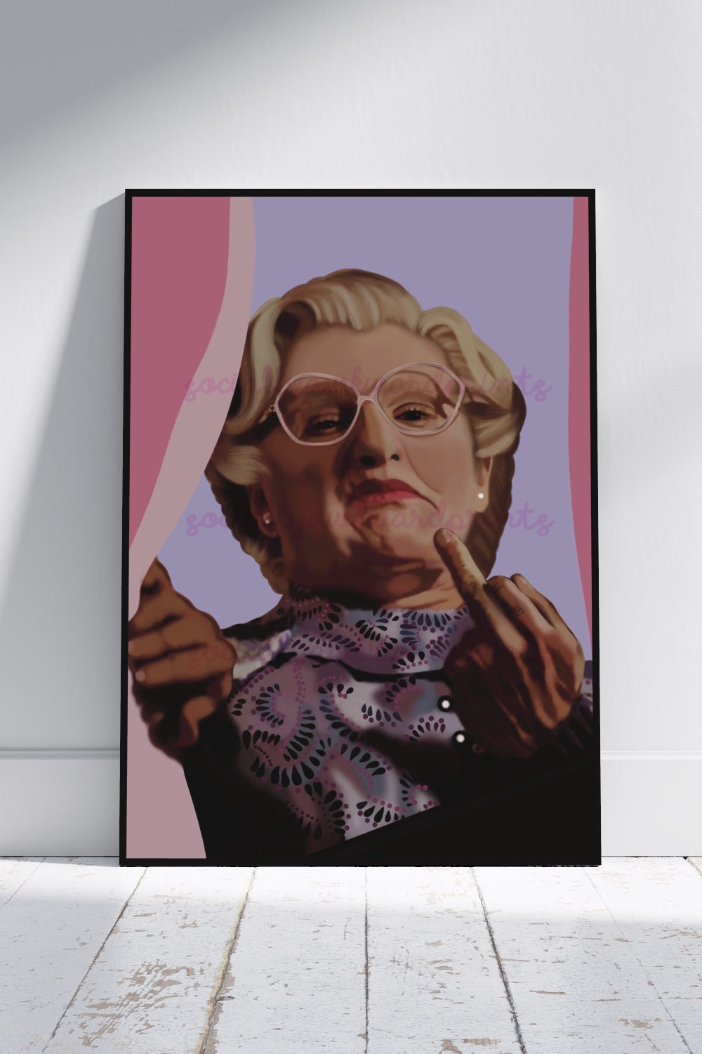 Mrs Doubtfire Art Print – 90s Comedy Movie Wall Art (A4)