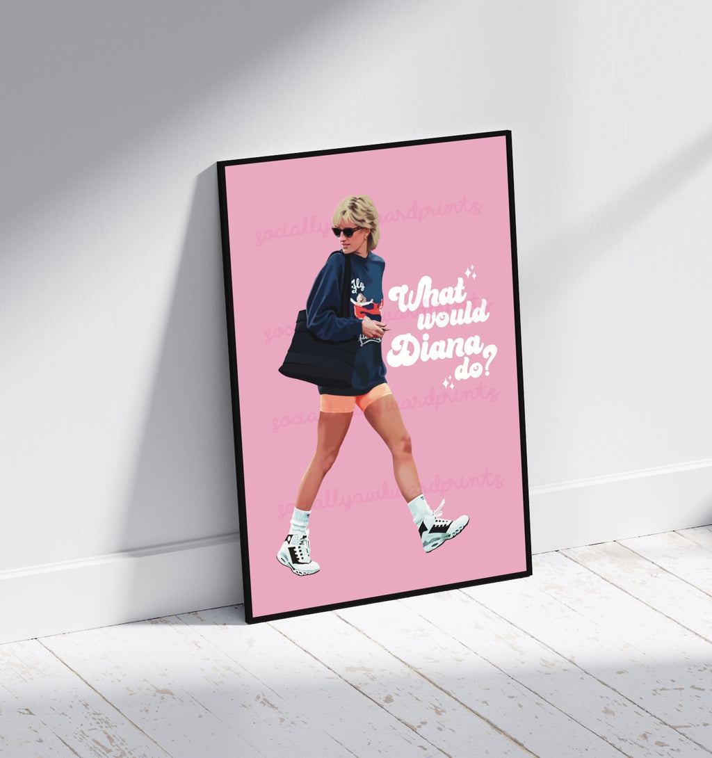 What Would Diana Do? Art Print Retro 90s Inspired Wall Art A4 A3