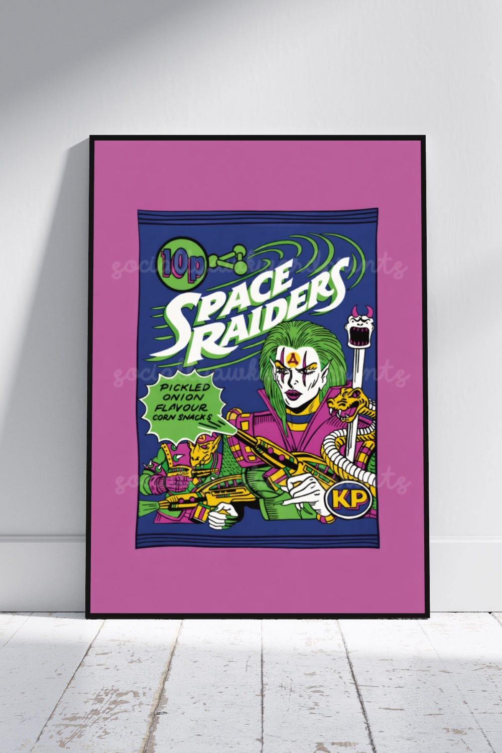 Retro Alien Crisps Snack Inspired Art Print – 90s Nostalgia Wall Art A4