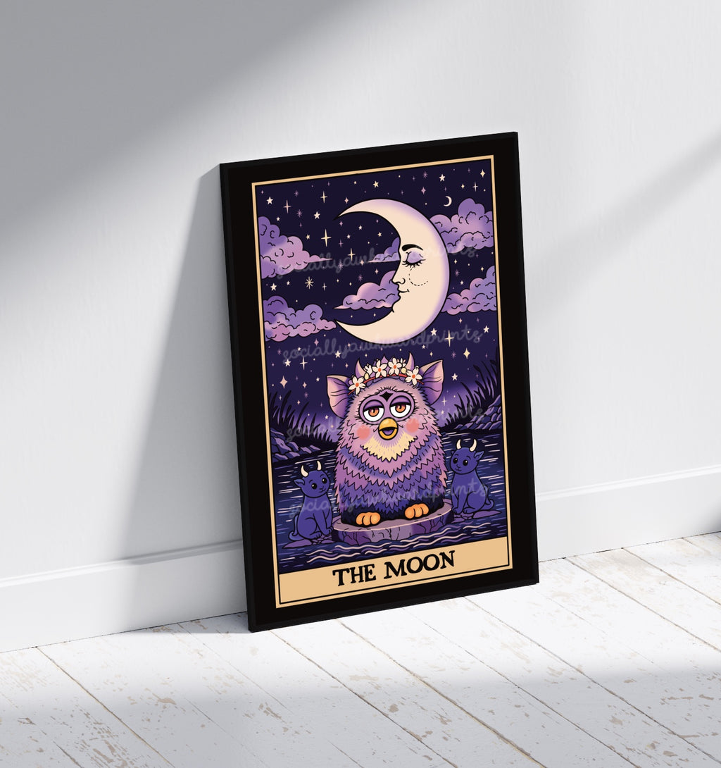 The Moon Art Print - Tarot inspired 90s Toy Wall Art A4 A3