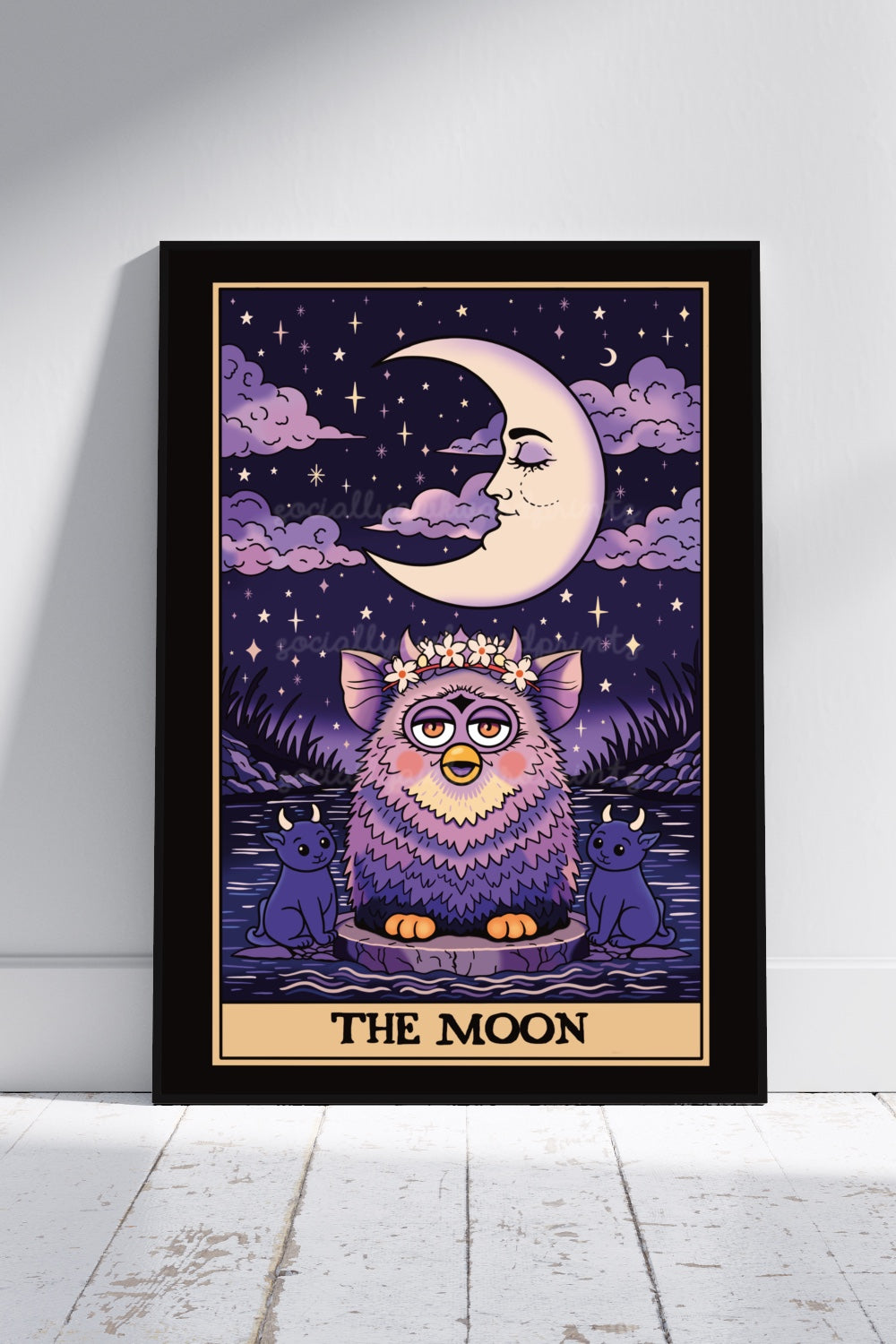 The Moon Art Print - Tarot inspired 90s Toy Wall Art A4 A3