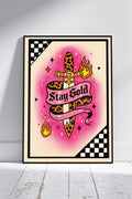 Stay Gold Art Print - Leopard Print Dagger Goth Alt Wall Art A4 A3