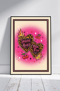 Young Hearts Run Free Art Print - Leopard Heart Goth Alt Wall Art A4 A3