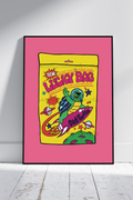 Retro Lucky Bag Print - 90s Sweets & Toys Nostalgia Wall Art A4 A3