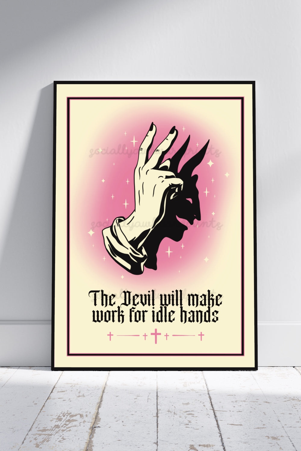 Idle Hands Art Print - Gothic Statement Wall Art A4 A3