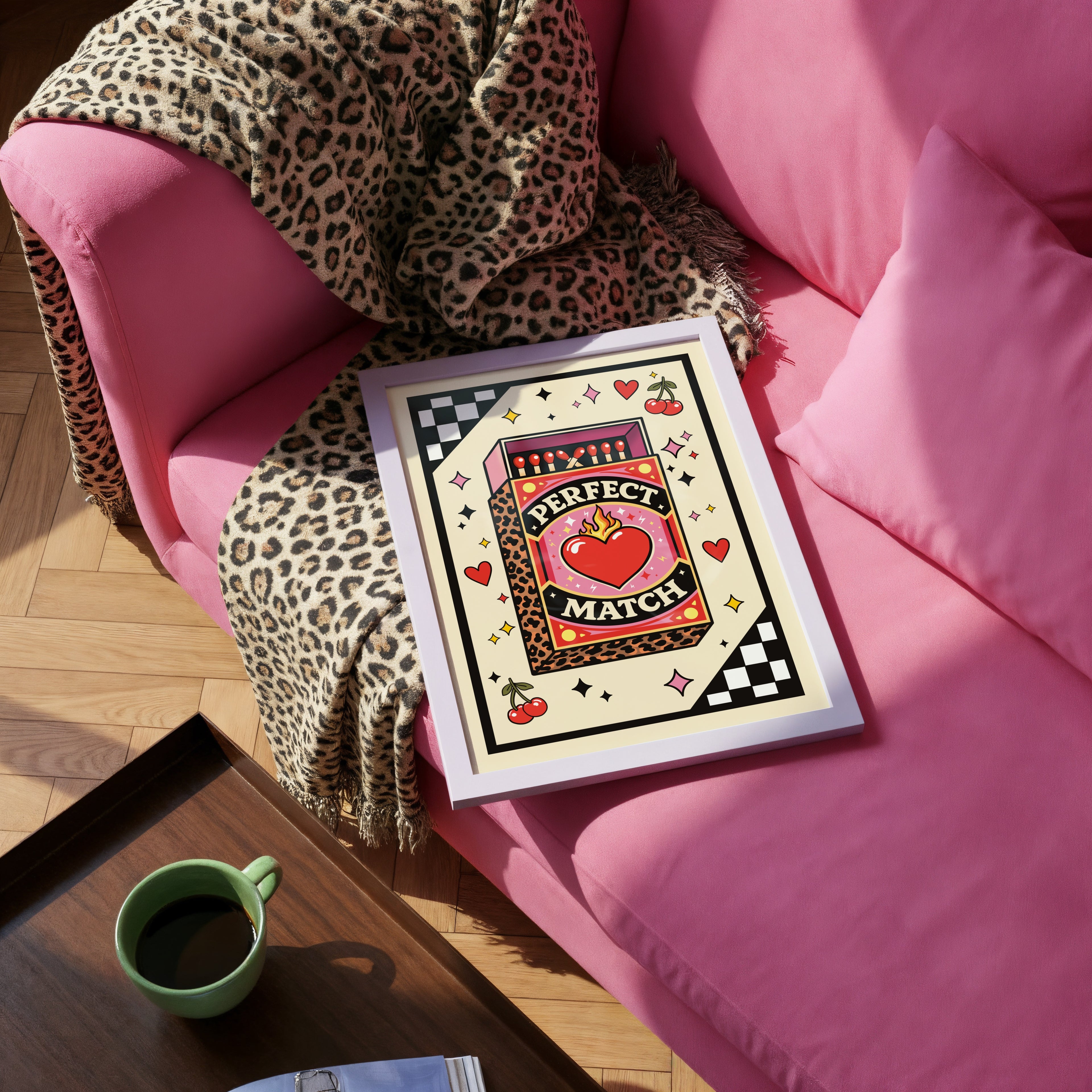 Perfect Match Art Print – Retro Goth Alt  Love Matchbox Wall Art A4 A3