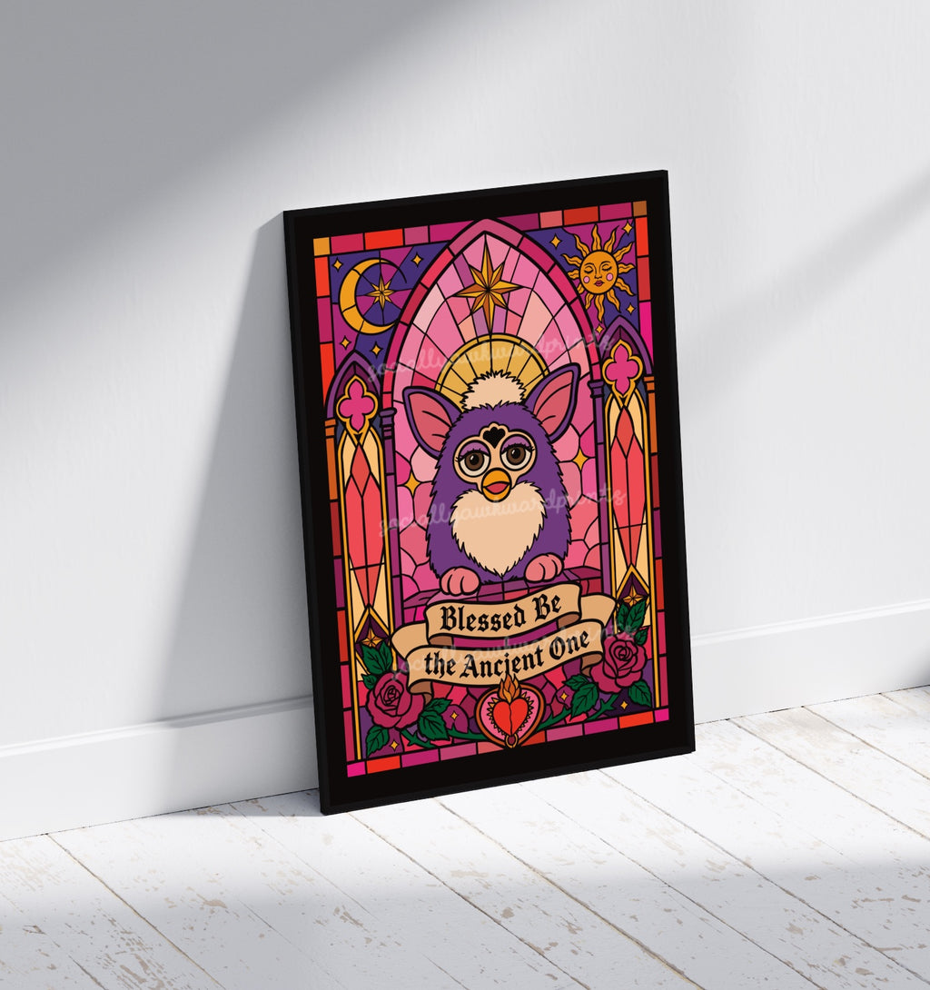 Blessed Be the Ancient One Art Print – Witchy 90s Toy Gothic Wall Art A4 A3