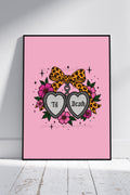 Til Death Art Print – Leopard Bow Heart Locket Wall Art A4 A3