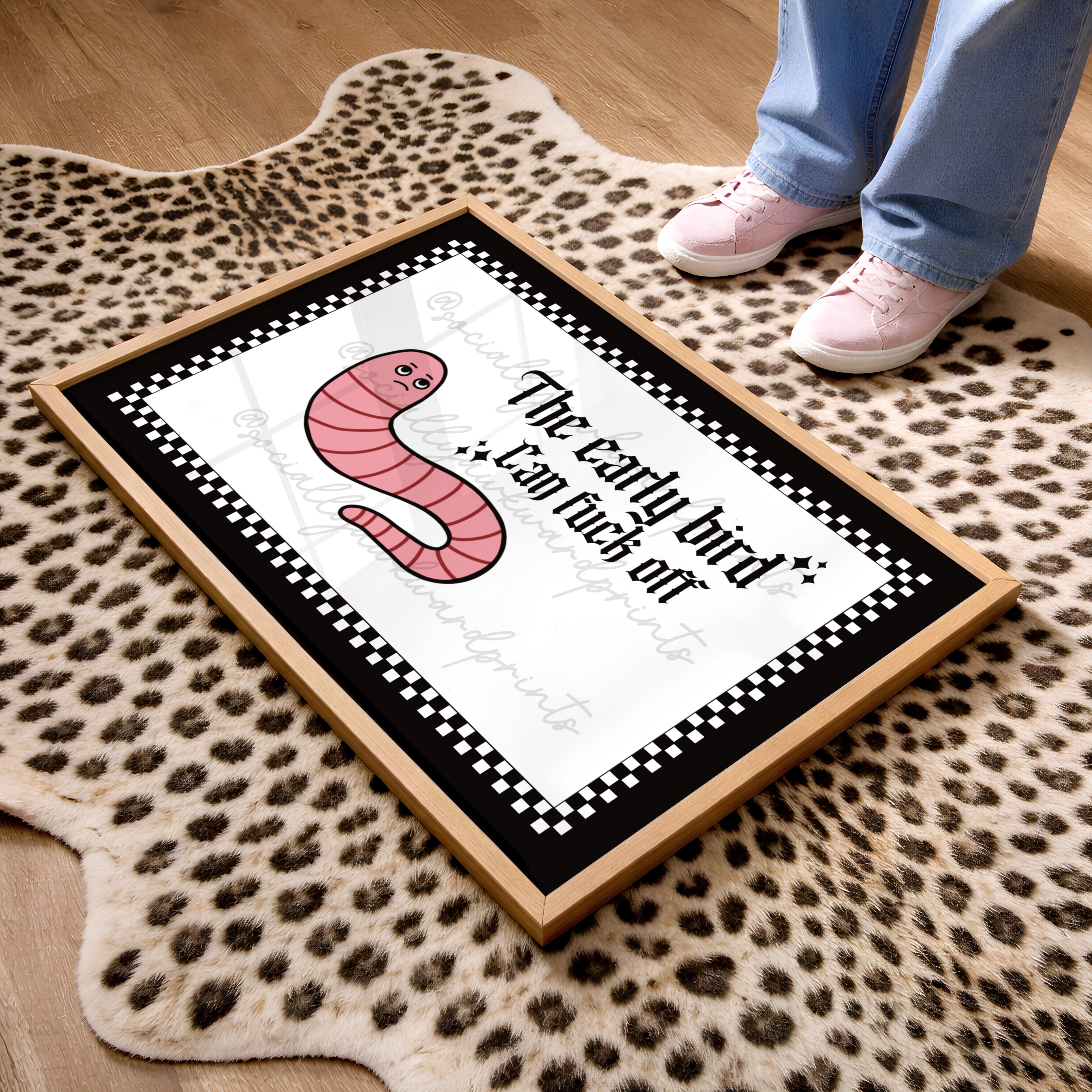 The Early Bird Can F*ck Off Art Print – Funny Worm Wall Art | Gothic Quote Decor | A4 A3