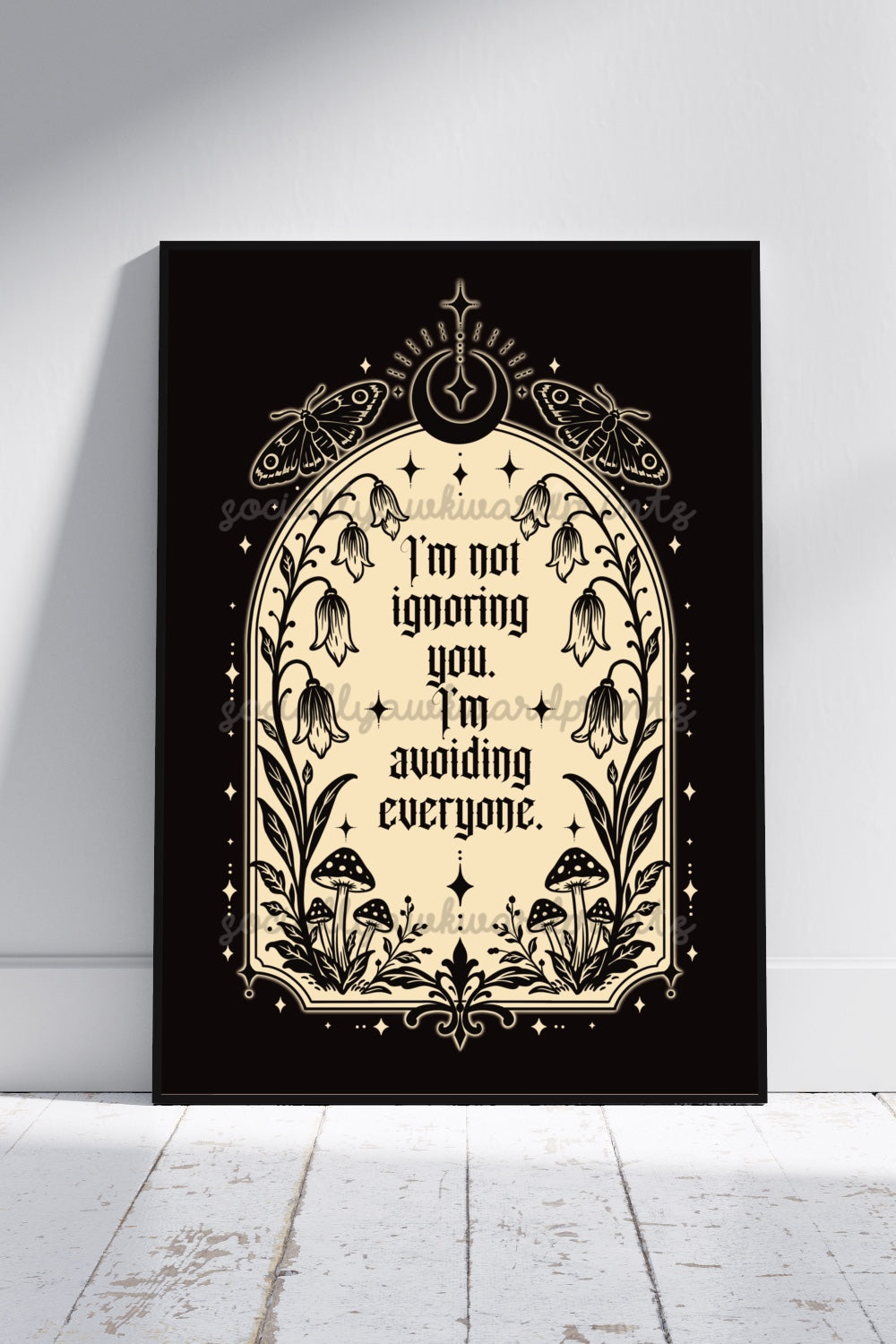 I’m Not Ignoring You Art Print – Funny Gothic Quote Wall Art | Alternative Celestial Decor | A4 A3