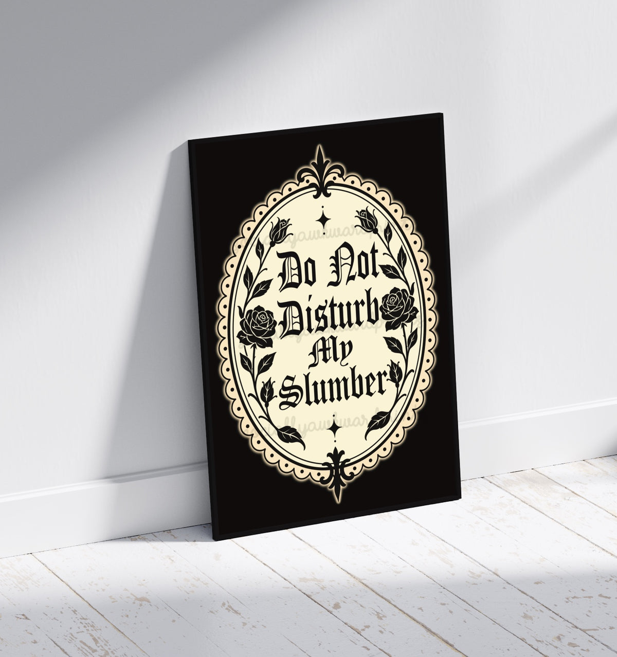 Do Not Disturb My Slumber Art Print – Funny Gothic Quote Wall Art | Alternative Bedroom Decor | A4 A3