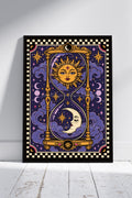 Sun and Moon Hourglass Art Print – Celestial Astrology Wall Art | Colourful Alternative Witchy Decor | A4 A3